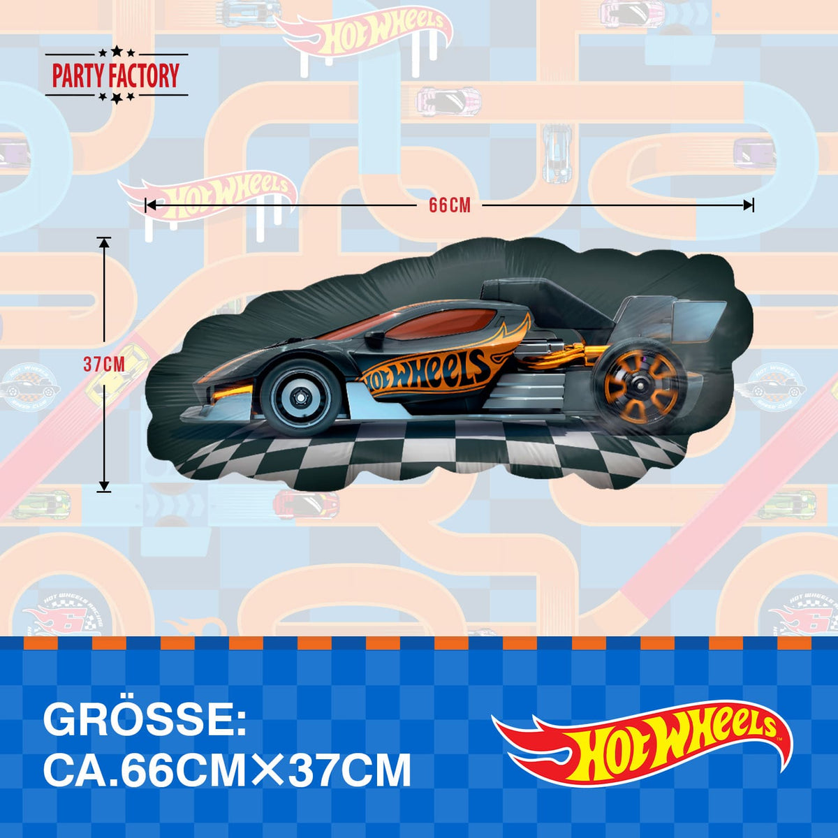 Hot Wheels Folienballon 66 x 37 cm Shape Rennwagen 5