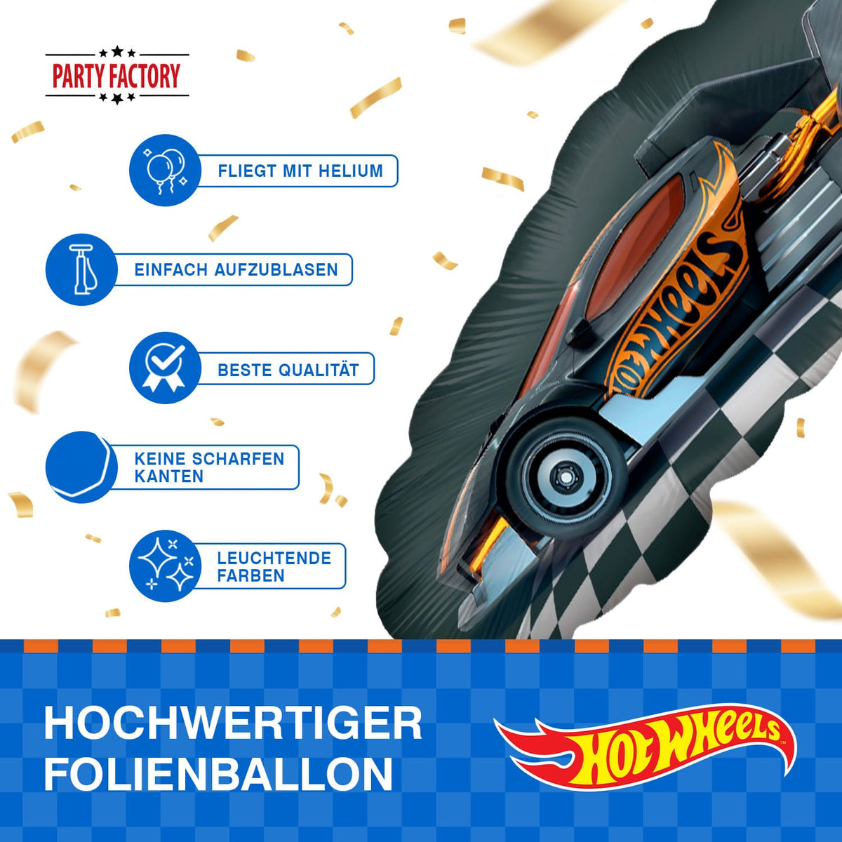 Hot Wheels Folienballon 66 x 37 cm Shape Rennwagen 7