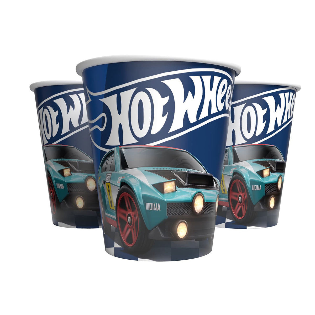 Hot Wheels Pappbecher 250 ml 8er Rennwagen blau 2
