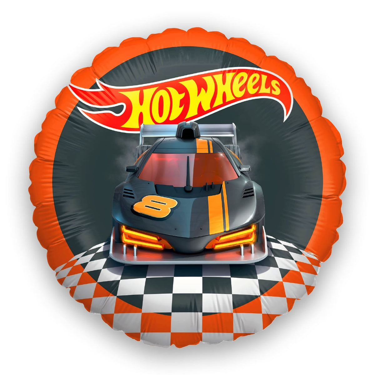 Hot Wheels Folienballon rund 45 cm Rennwagen rot 2