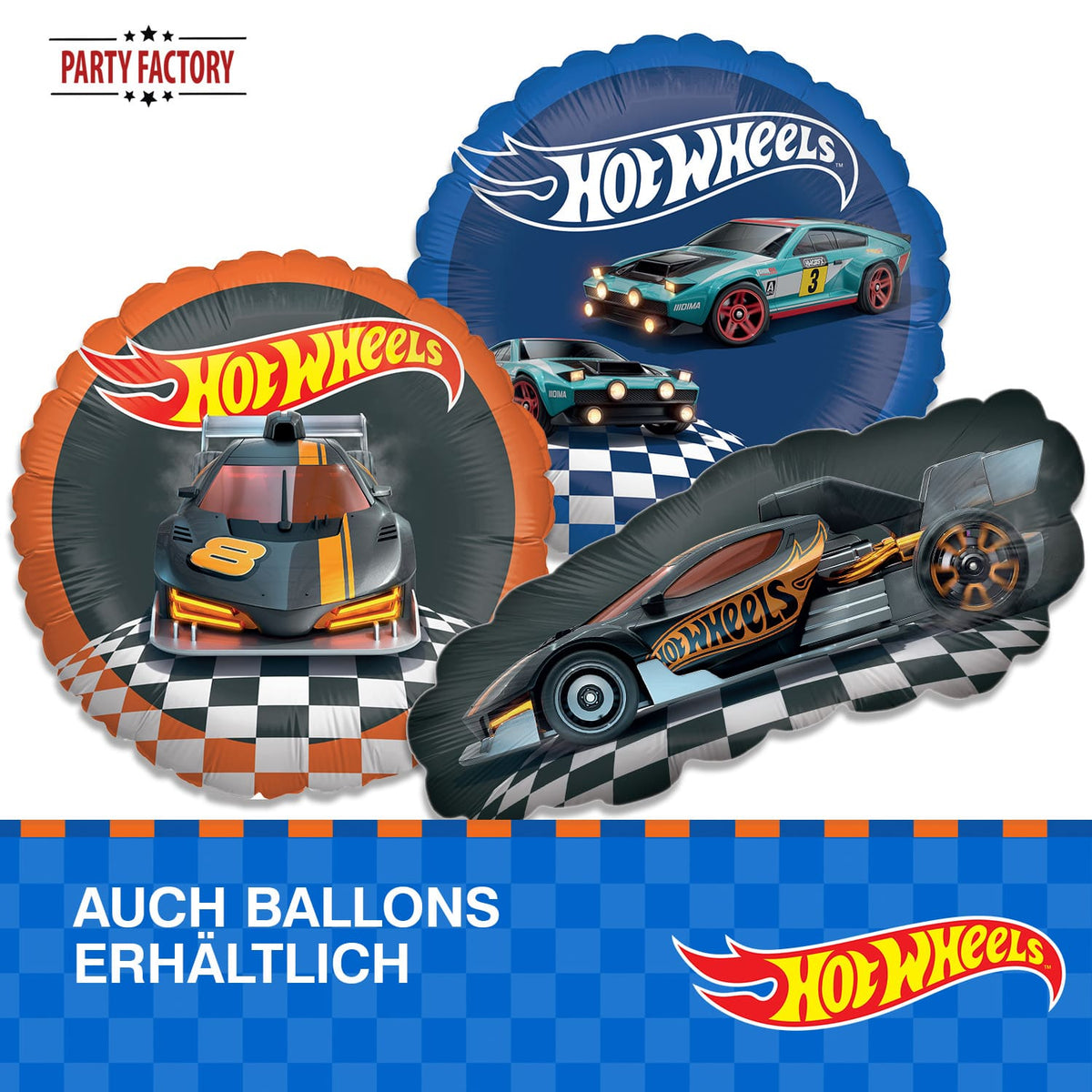 Hot Wheels Pappteller 23 cm 8er Rennwagen orange 7