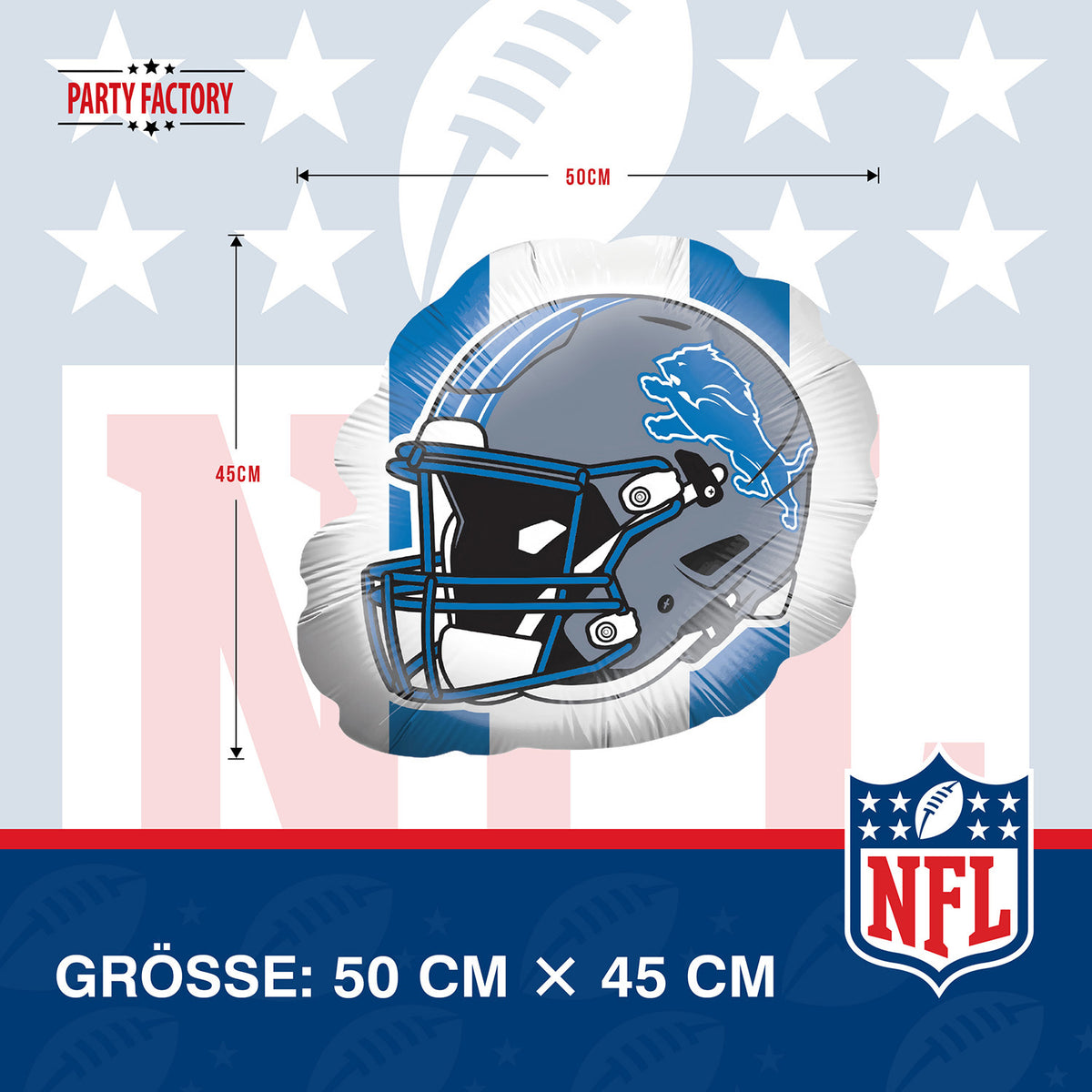 NFL Detroit Lions Folienballon Shape 50x45 cm 5