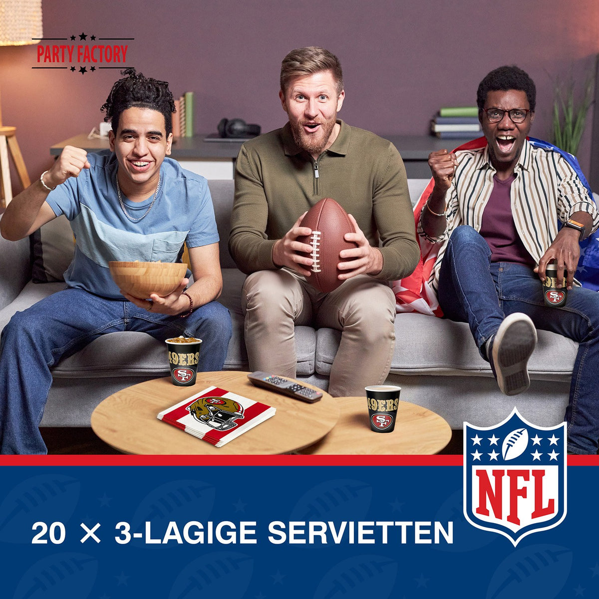 NFL San Francisco Servietten 3-lagig 20er 4