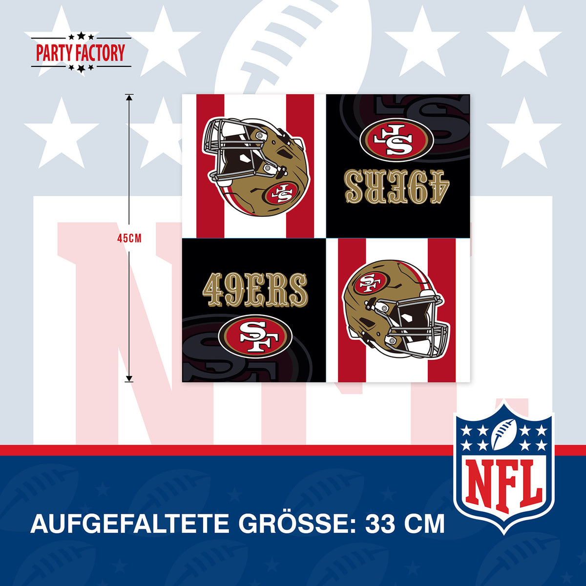 NFL San Francisco Servietten 3-lagig 20er 5