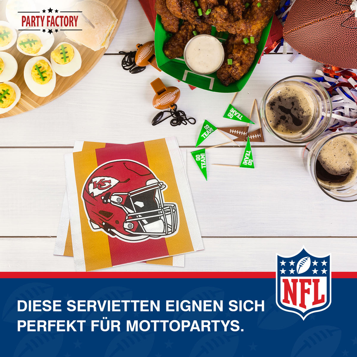 NFL Kansas City Chiefs Servietten 3-lagig 20er 4