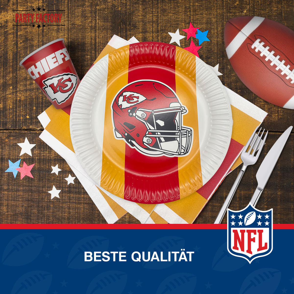NFL Kansas City Chiefs Servietten 3-lagig 20er 6