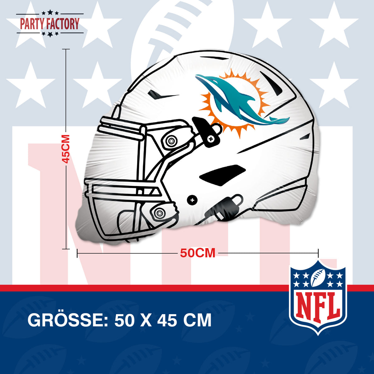 NFL Miami Dolphins Folienballon Shape 50x45 cm 5