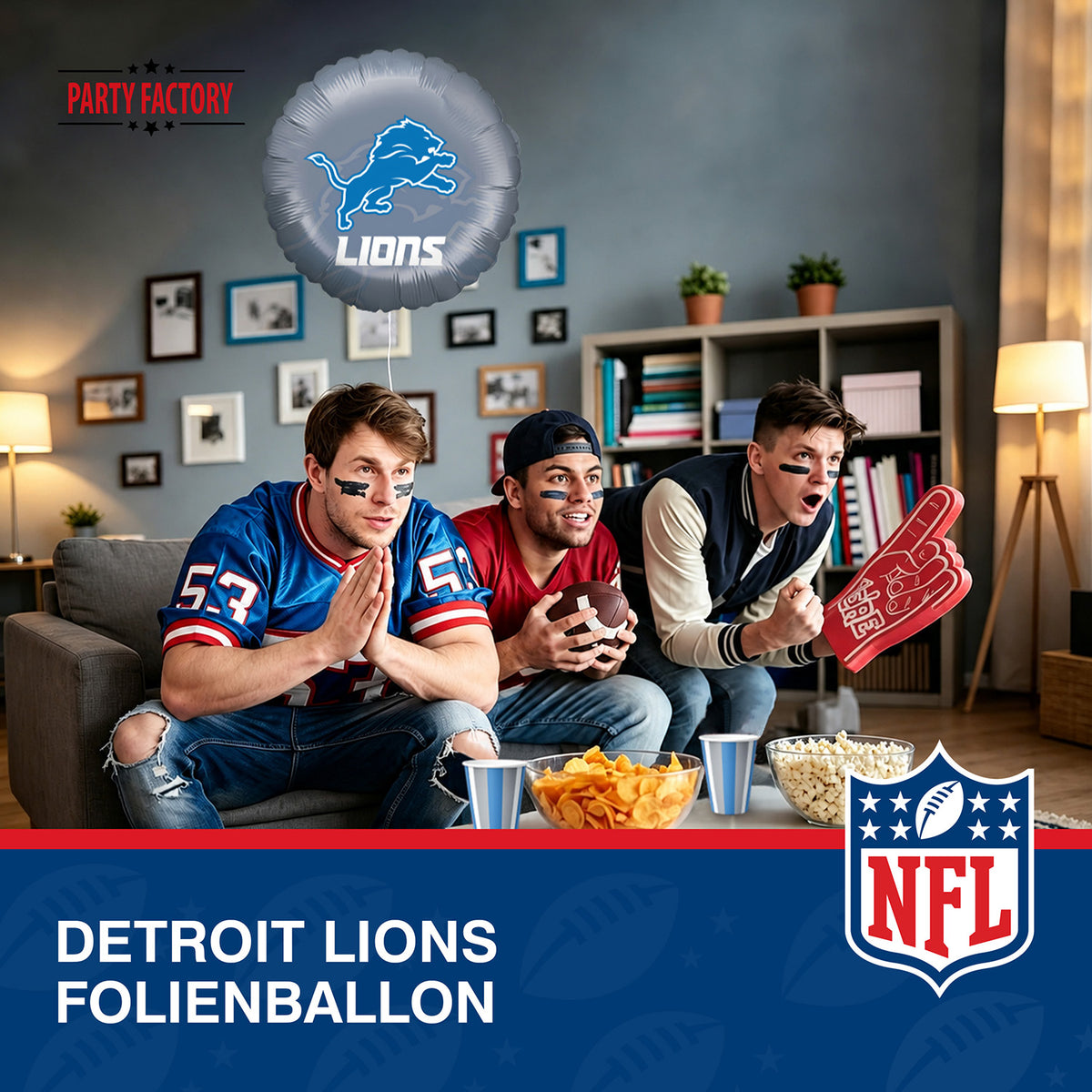 NFL Detroit Lions Folienballon rund 45cm 3