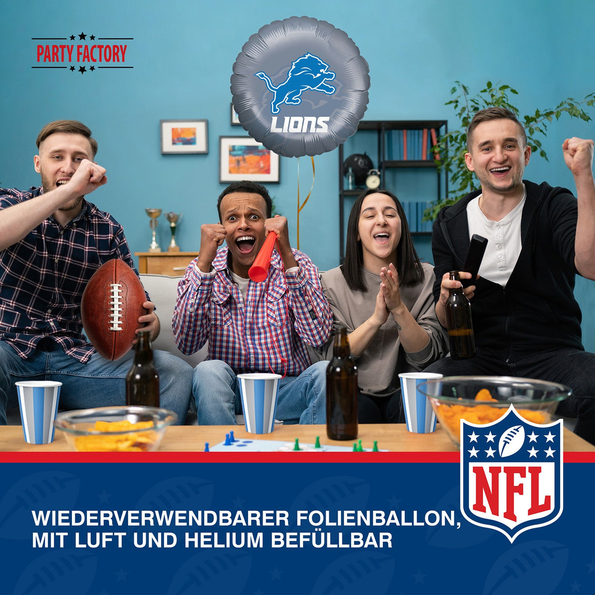 NFL Detroit Lions Folienballon rund 45cm 4