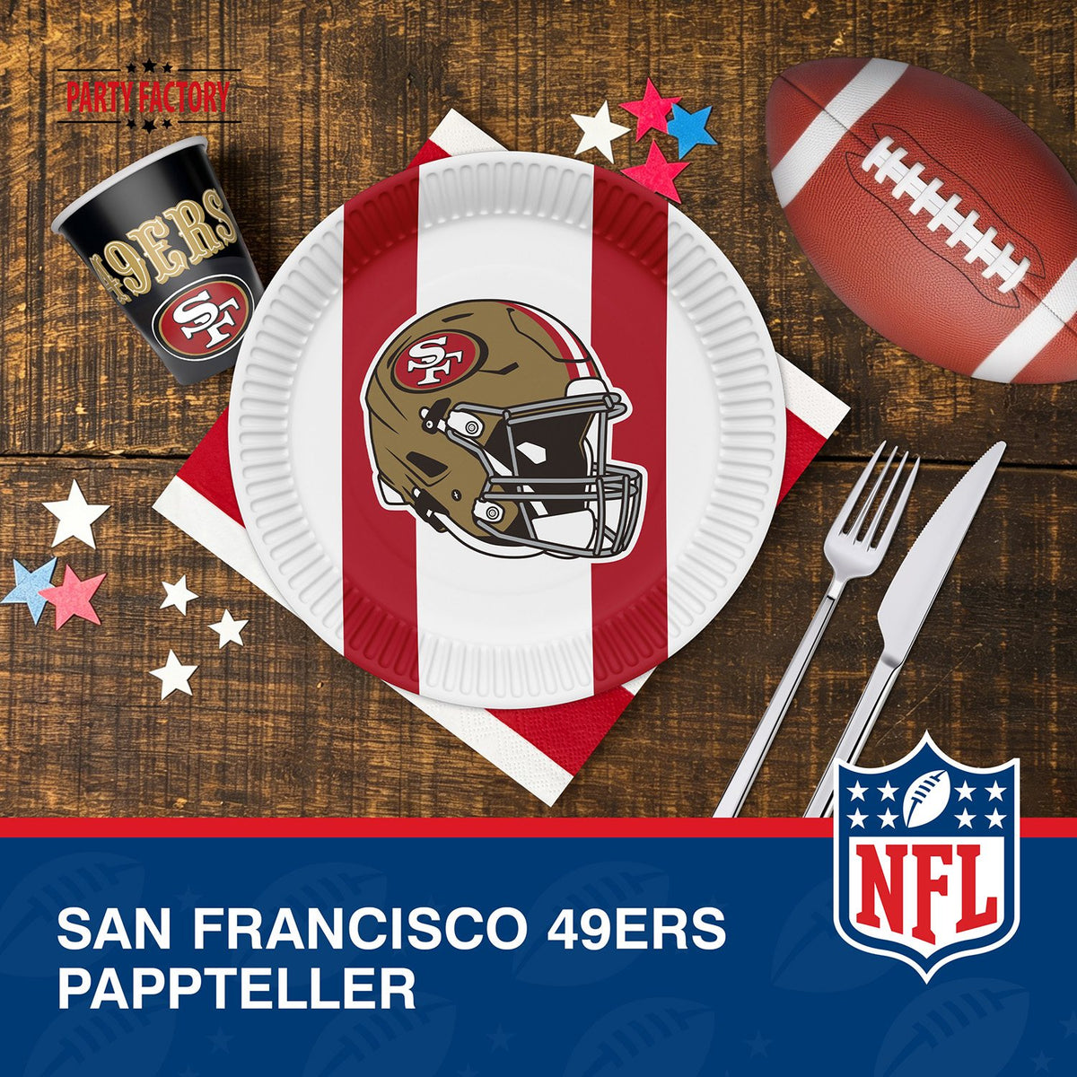 NFL San Francisco Pappteller 23 cm 8er 3