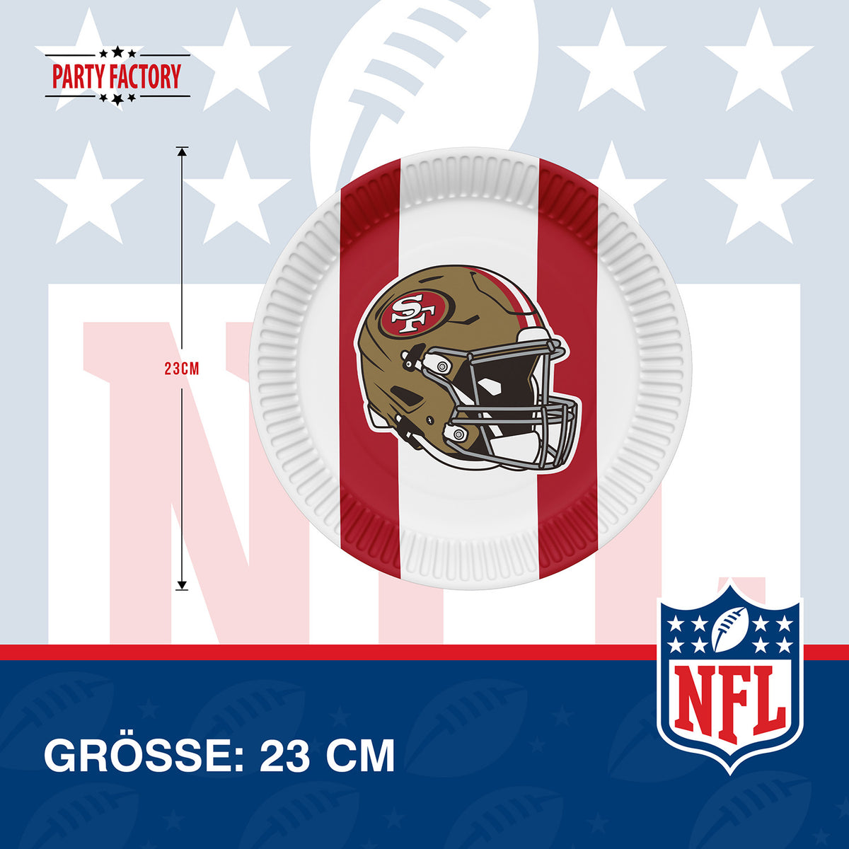 NFL San Francisco Pappteller 23 cm 8er 5