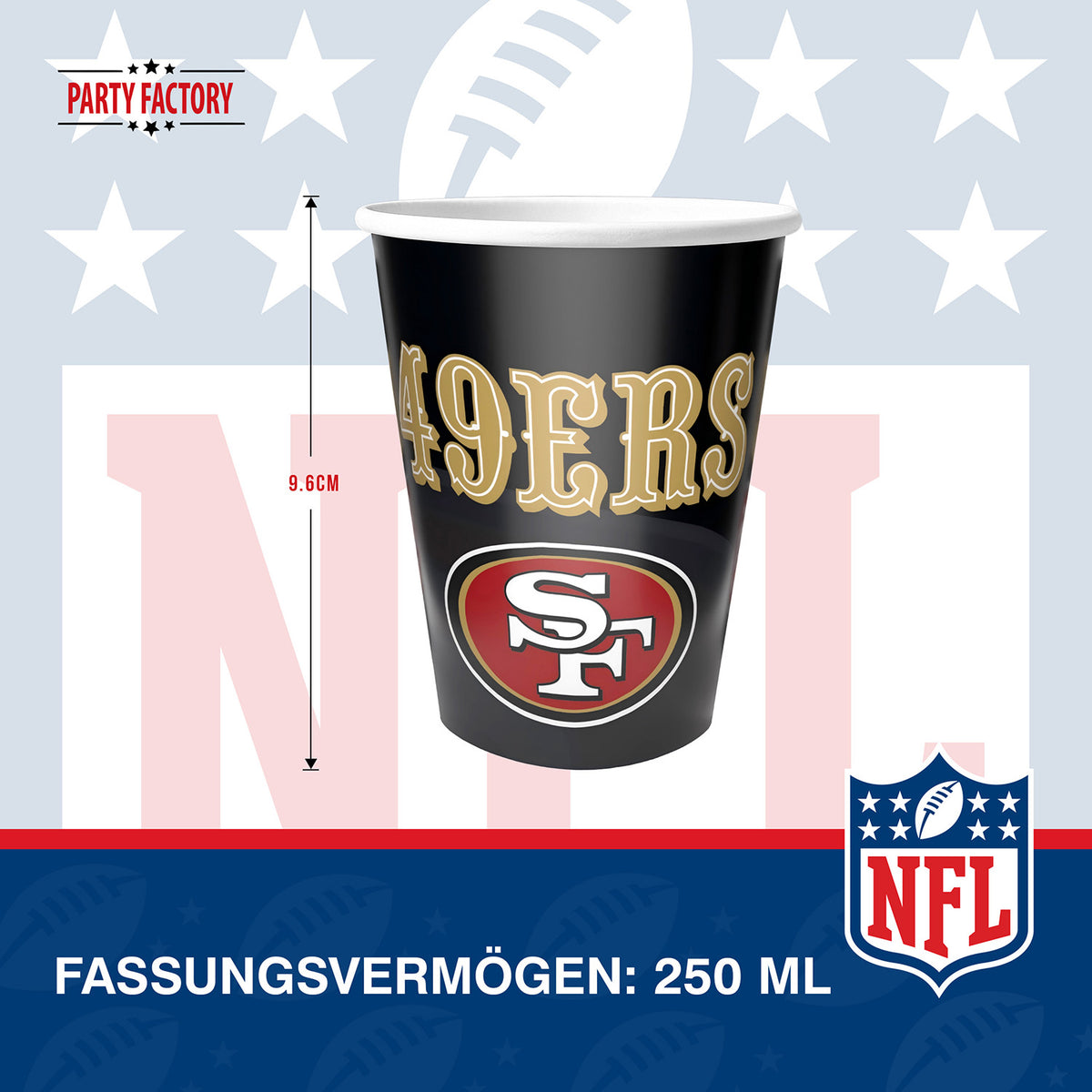 NFL San Francisco Pappbecher 250 ml 8er 5