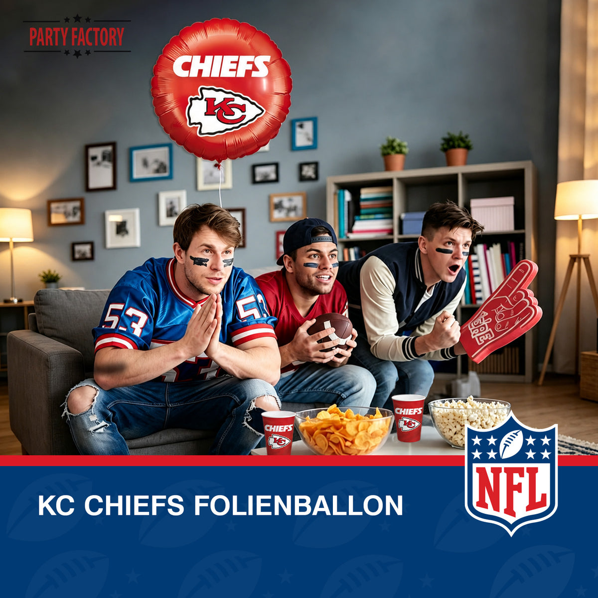 NFL Kansas City Chiefs Folienballon rund 45 cm 3