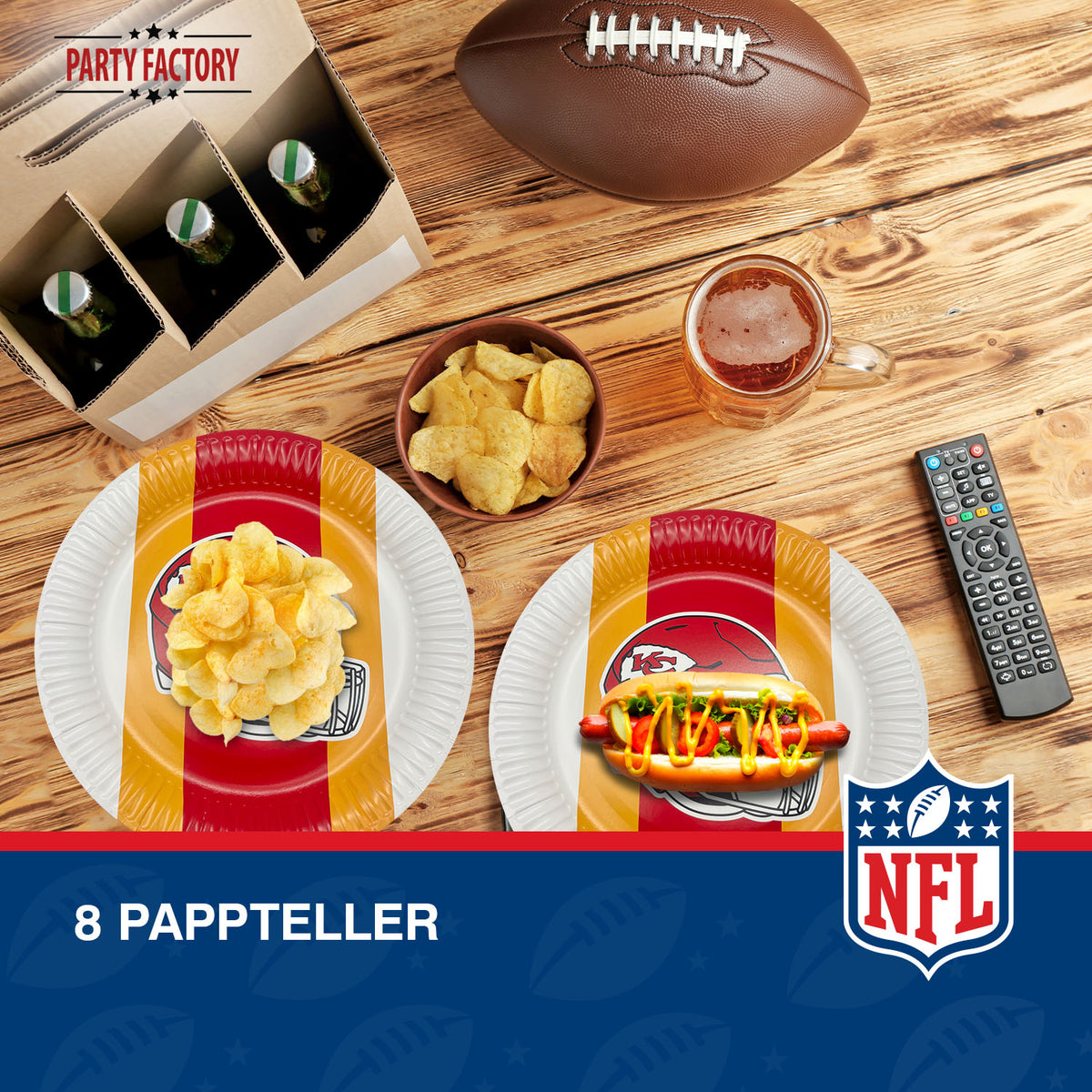 NFL Kansas City Chiefs Pappteller 23 cm 8er 4