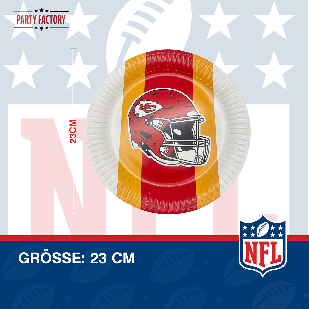 NFL Kansas City Chiefs Pappteller 23 cm 8er 5