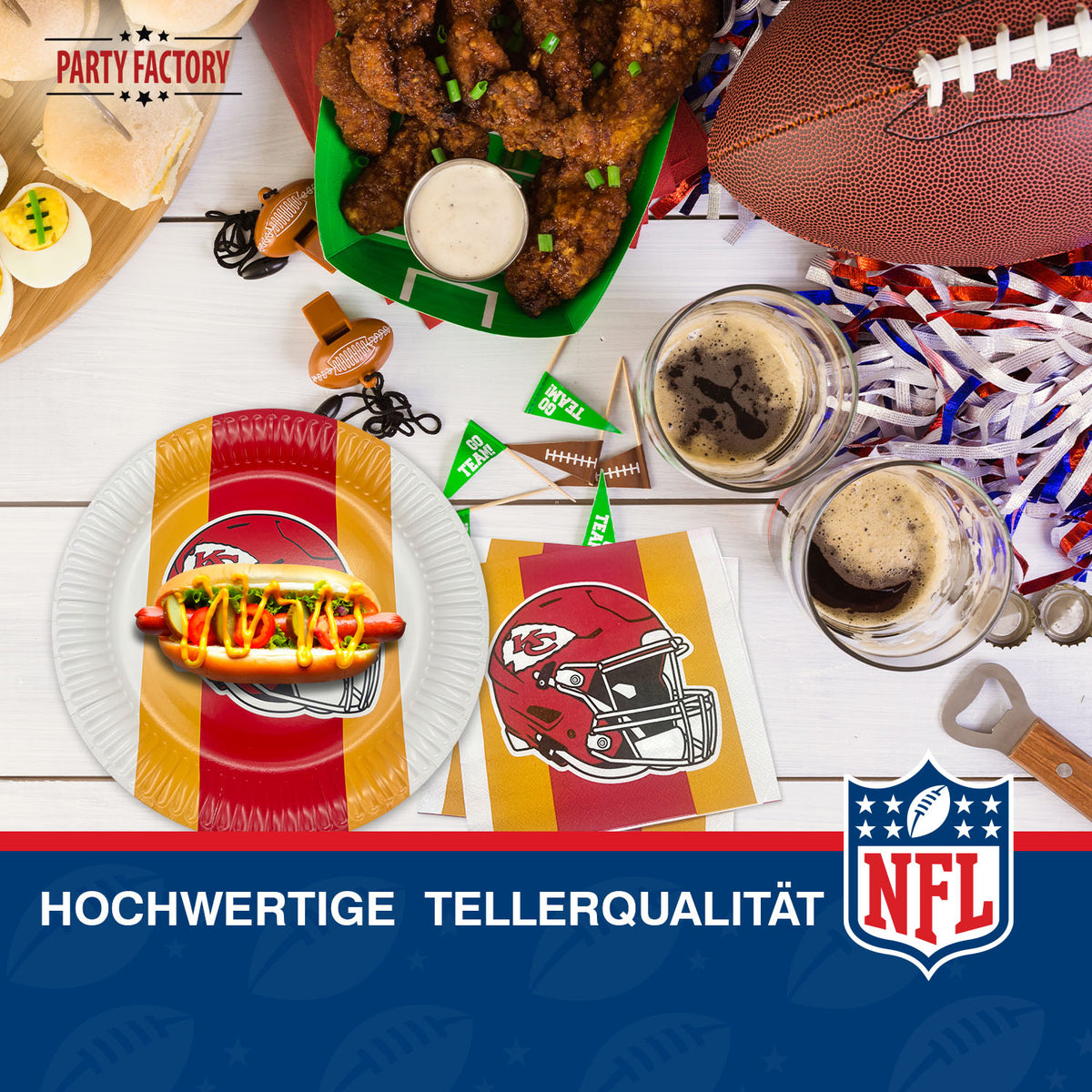 NFL Kansas City Chiefs Pappteller 23 cm 8er 6