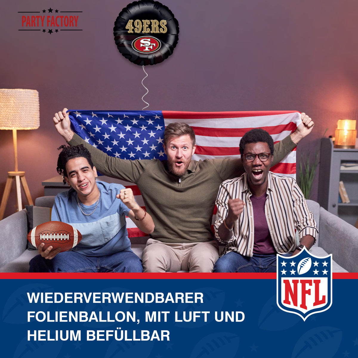 NFL San Francisco Folienballon rund 45 cm 4