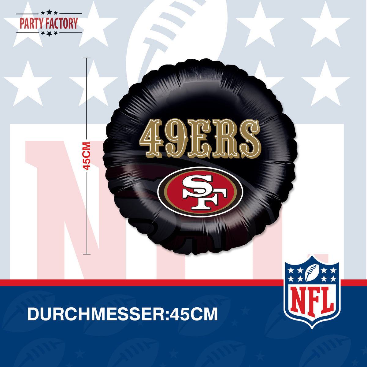 NFL San Francisco Folienballon rund 45 cm 5