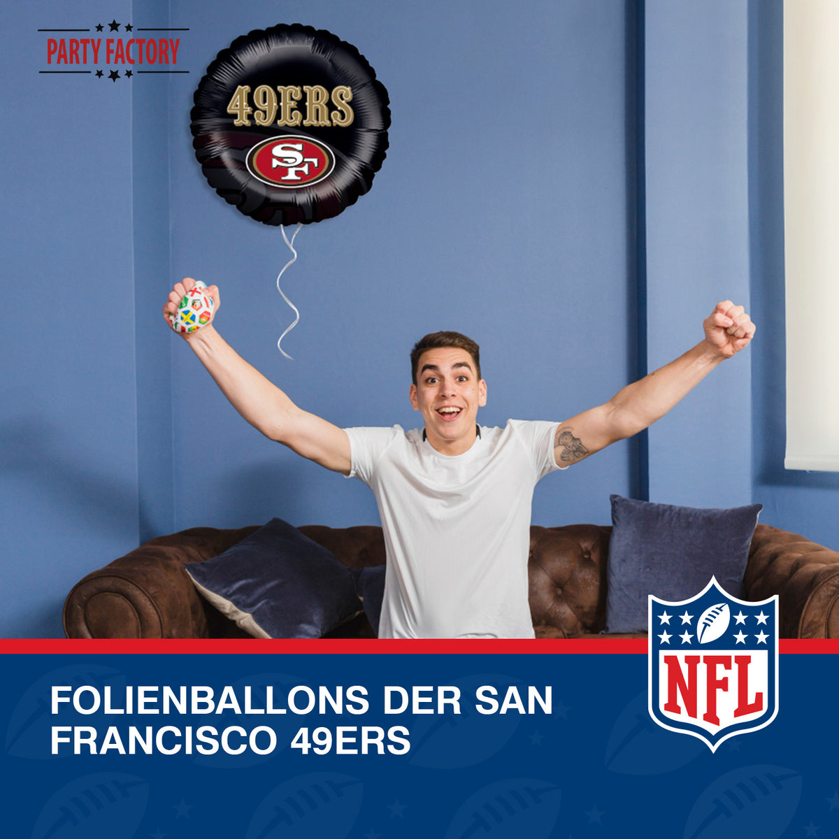 NFL San Francisco Folienballon rund 45 cm 7