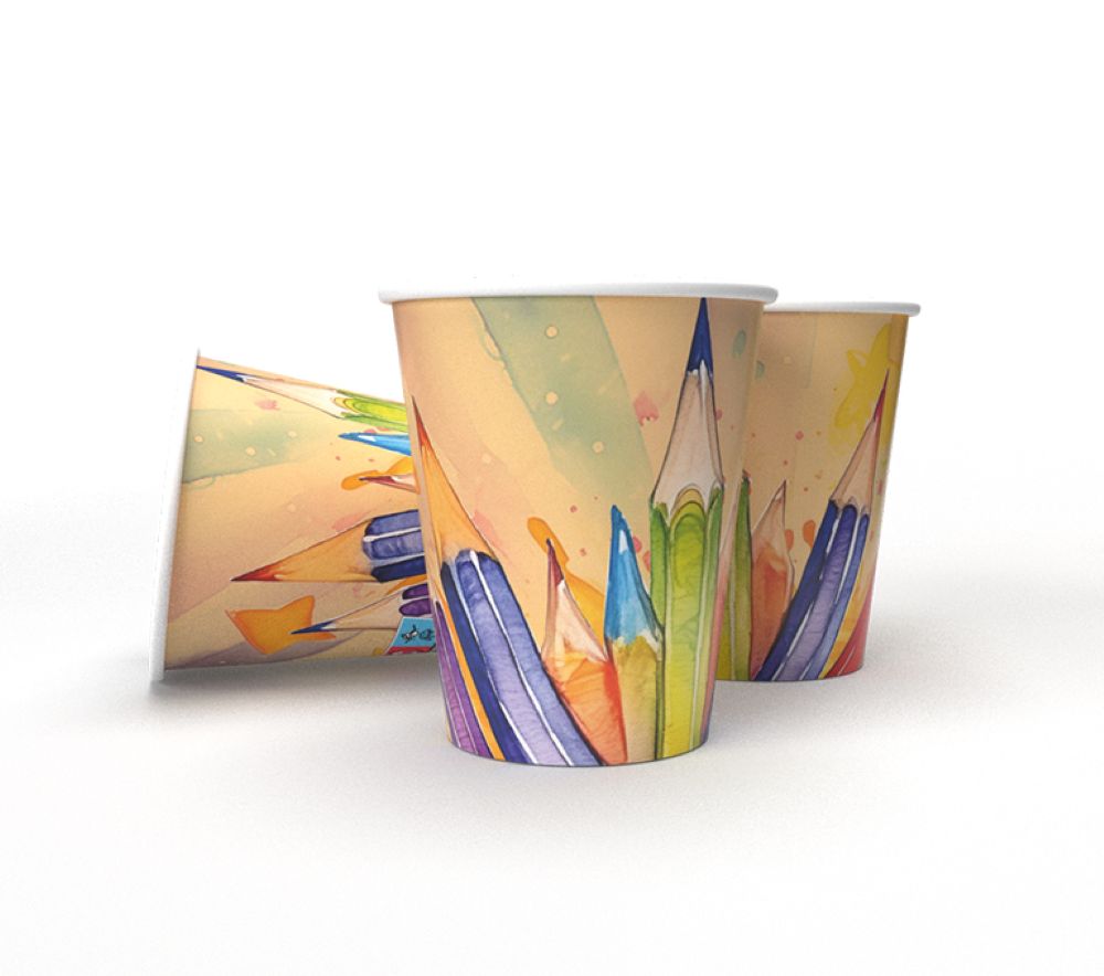 Back to School Becher – 8er-Pack, 250 ml, neutrale Pastellfarben zur Einschulung