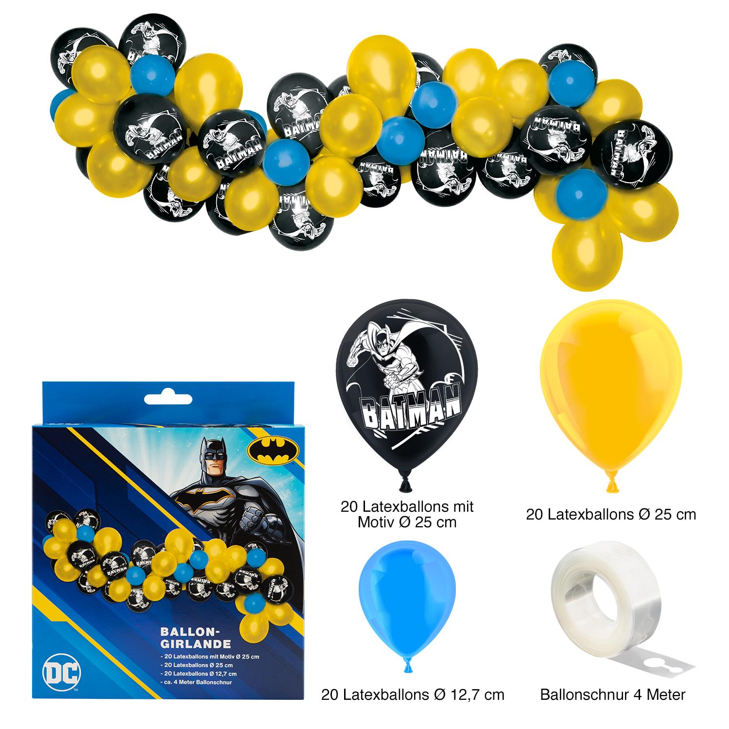Batman Ballongirlande Set 60-teilig 7