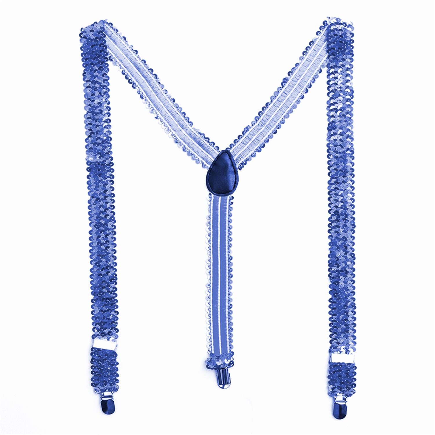 Sequin Suspenders for Women and Men in Y-Shape, slim, neon, or colorful clips 3