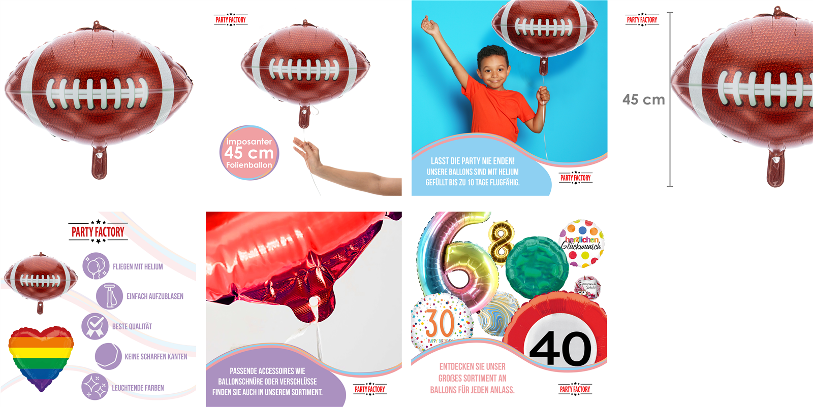 Foil balloon American Football 69x62cm - balloon decoration sports party Super Bowl 8