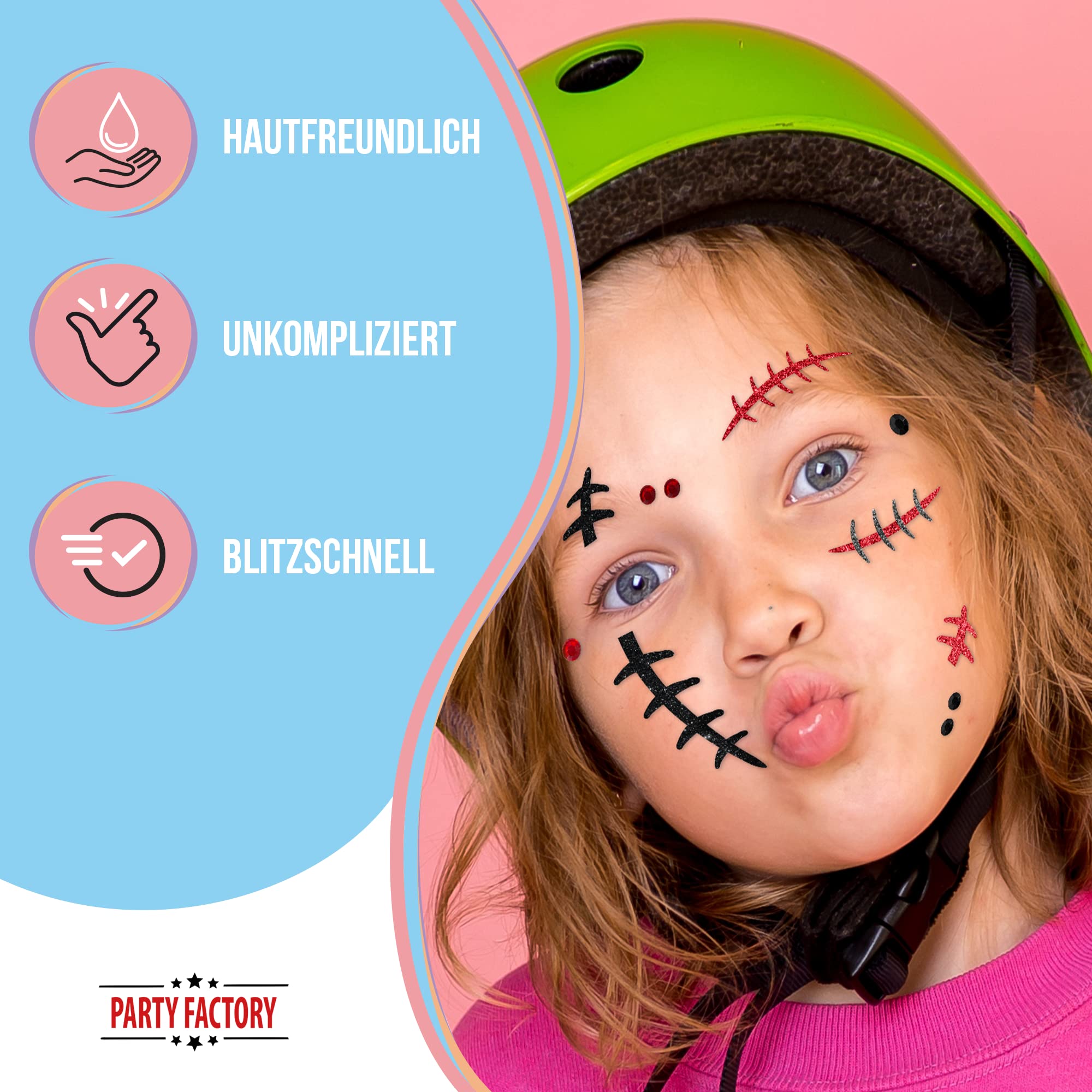Glitter Face Tattoo - Scarred Face 4