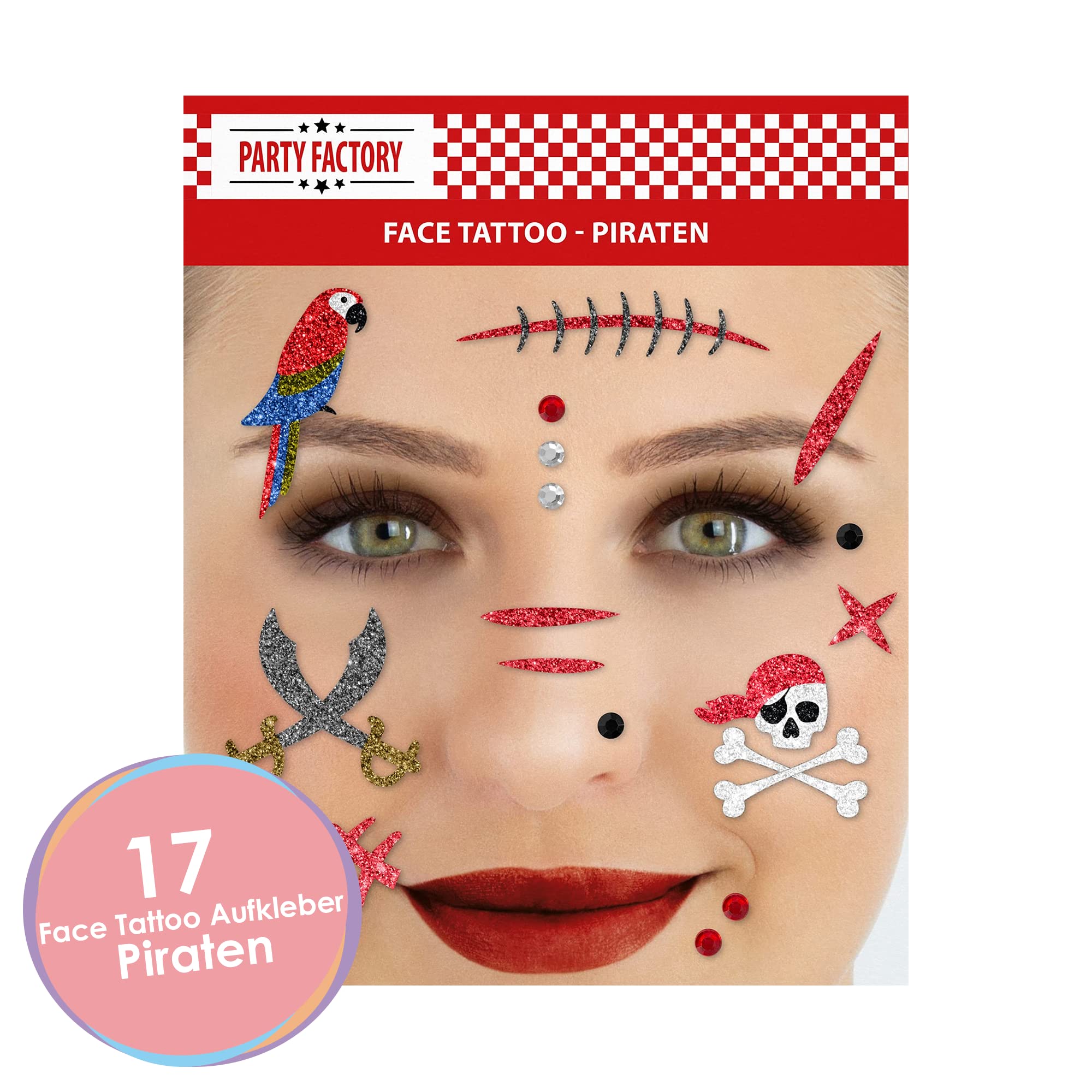 Glitter Face Tattoo - Pirates 2