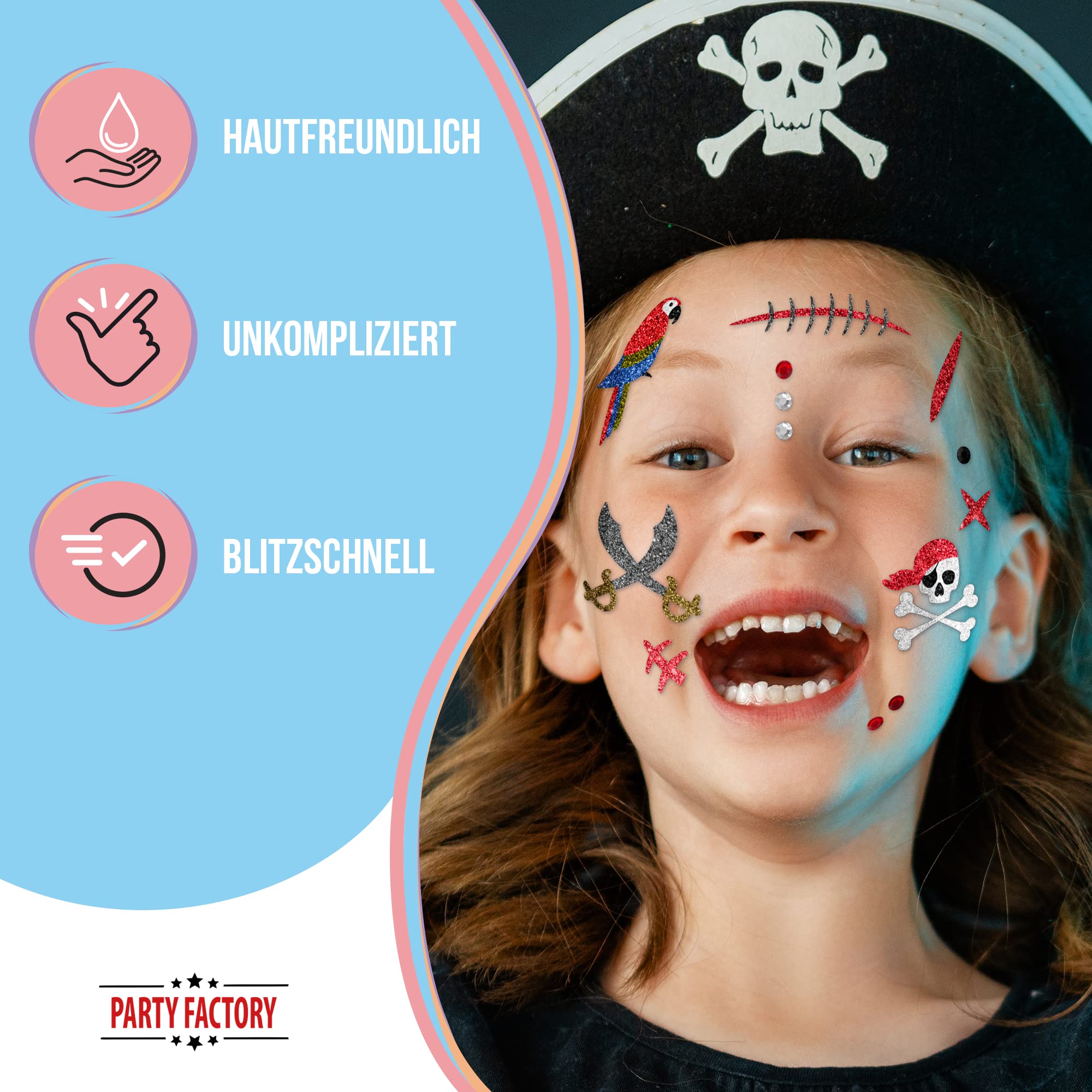 Glitter Face Tattoo - Pirates 4