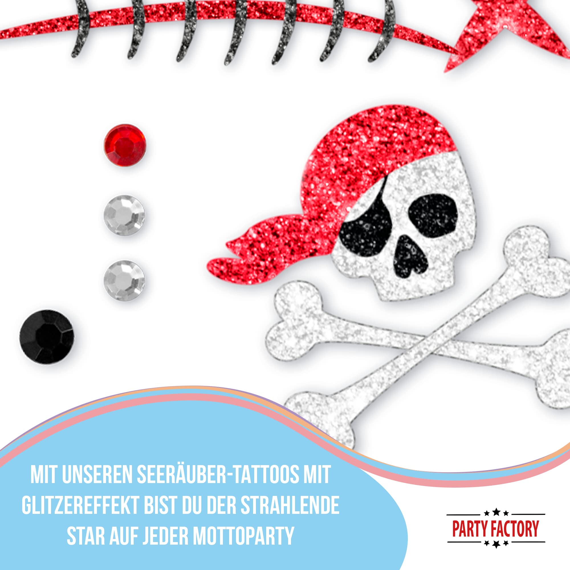 Glitter Face Tattoo - Pirates 5