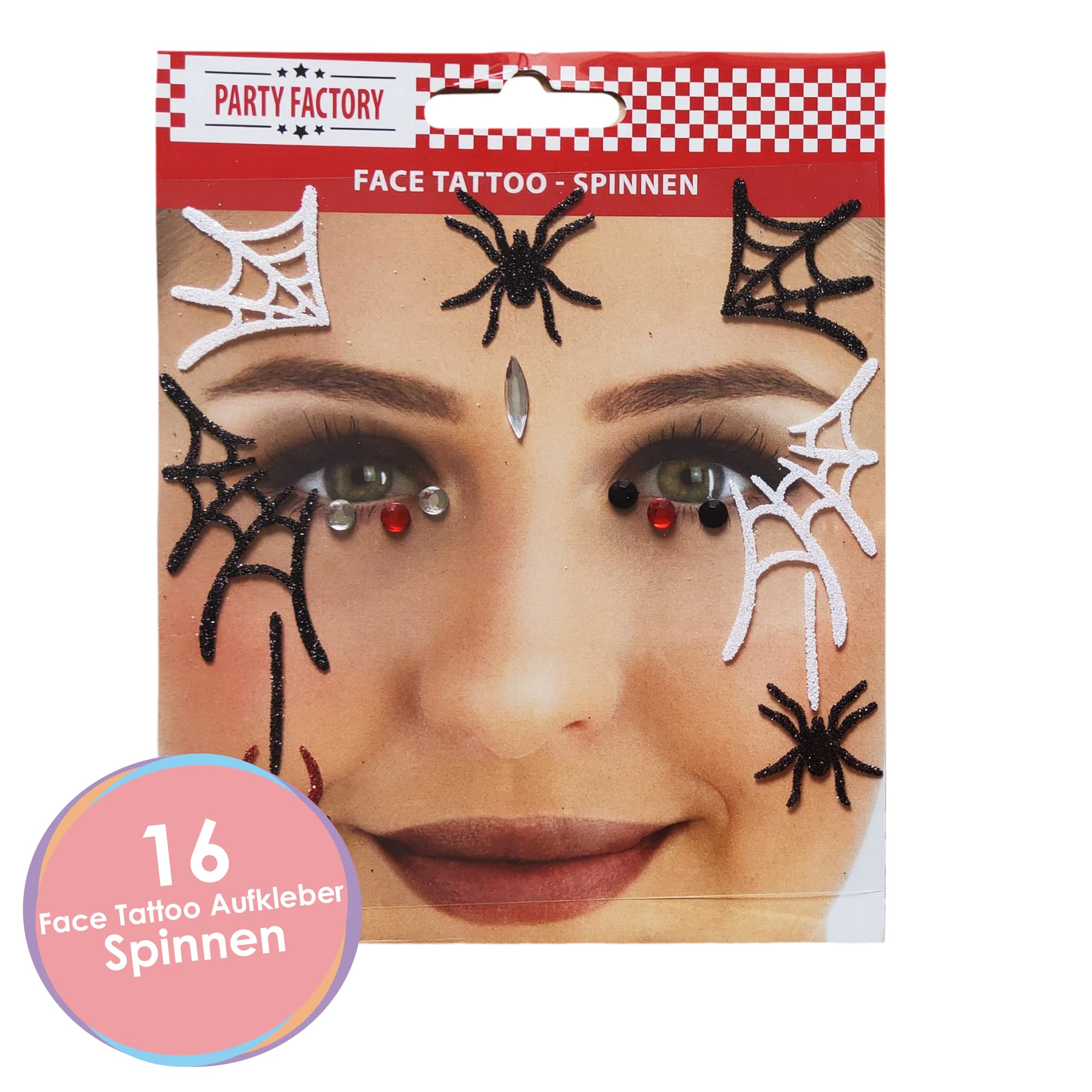 Glitter Face Tattoo - Spinnen 2