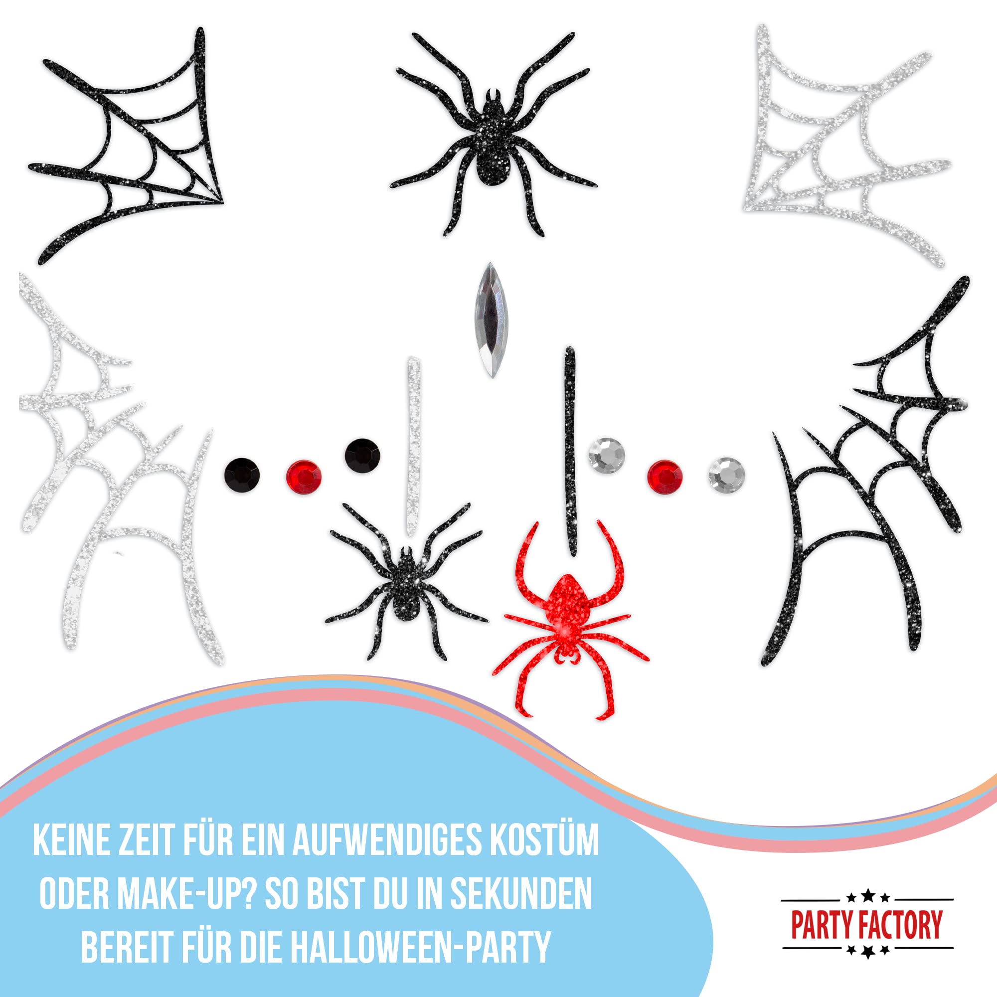 Glitter Face Tattoo - Spinnen 3