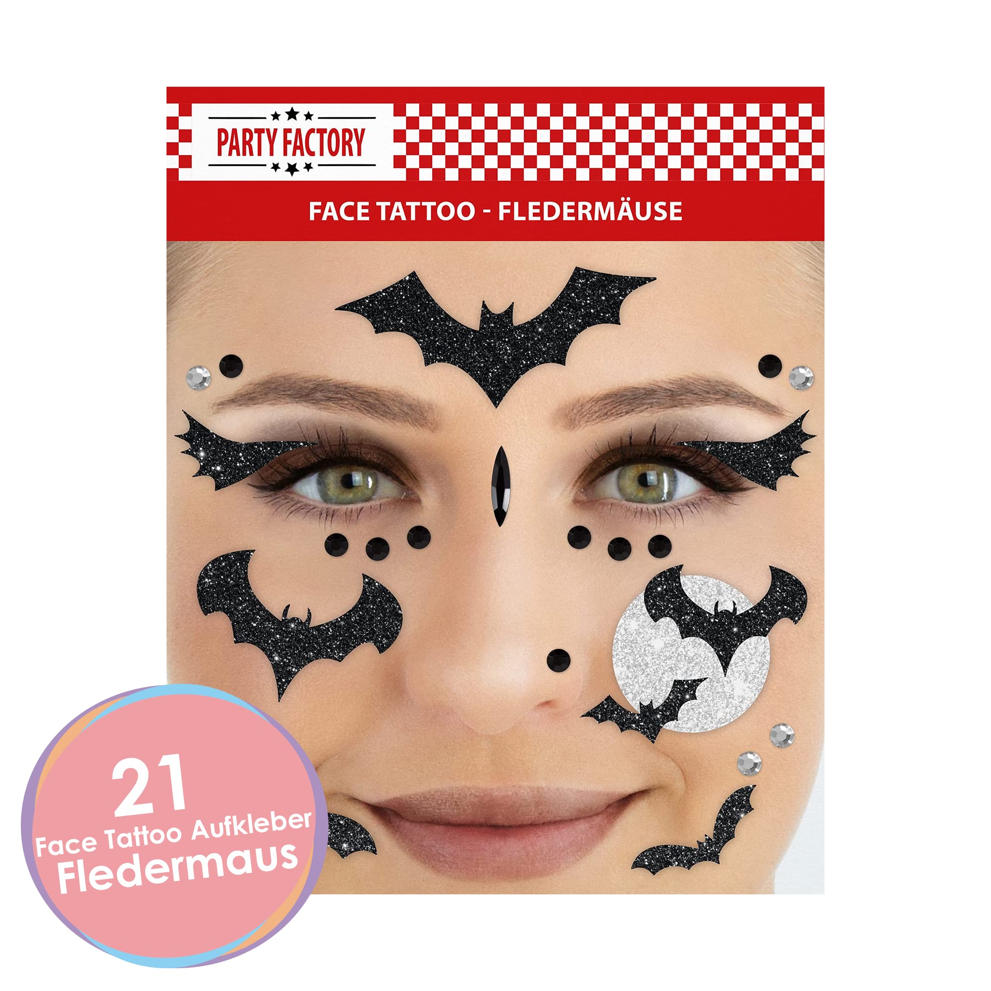 Glitter Face Tattoo - Fledermäuse 2