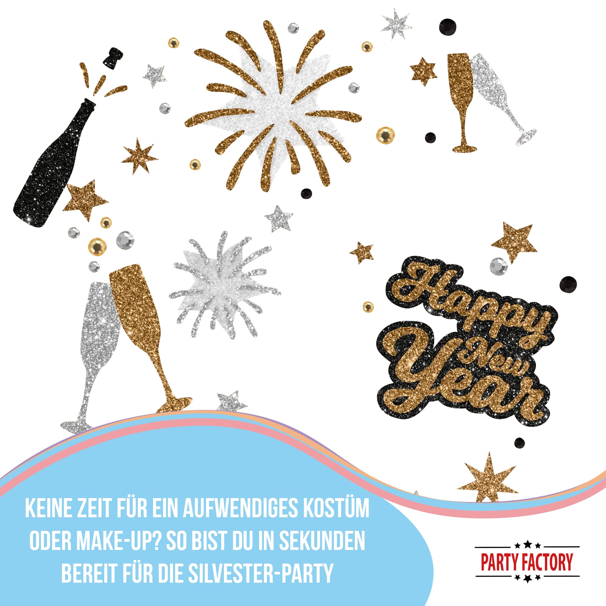 Glitter Face Tattoo - New Year's Eve 3