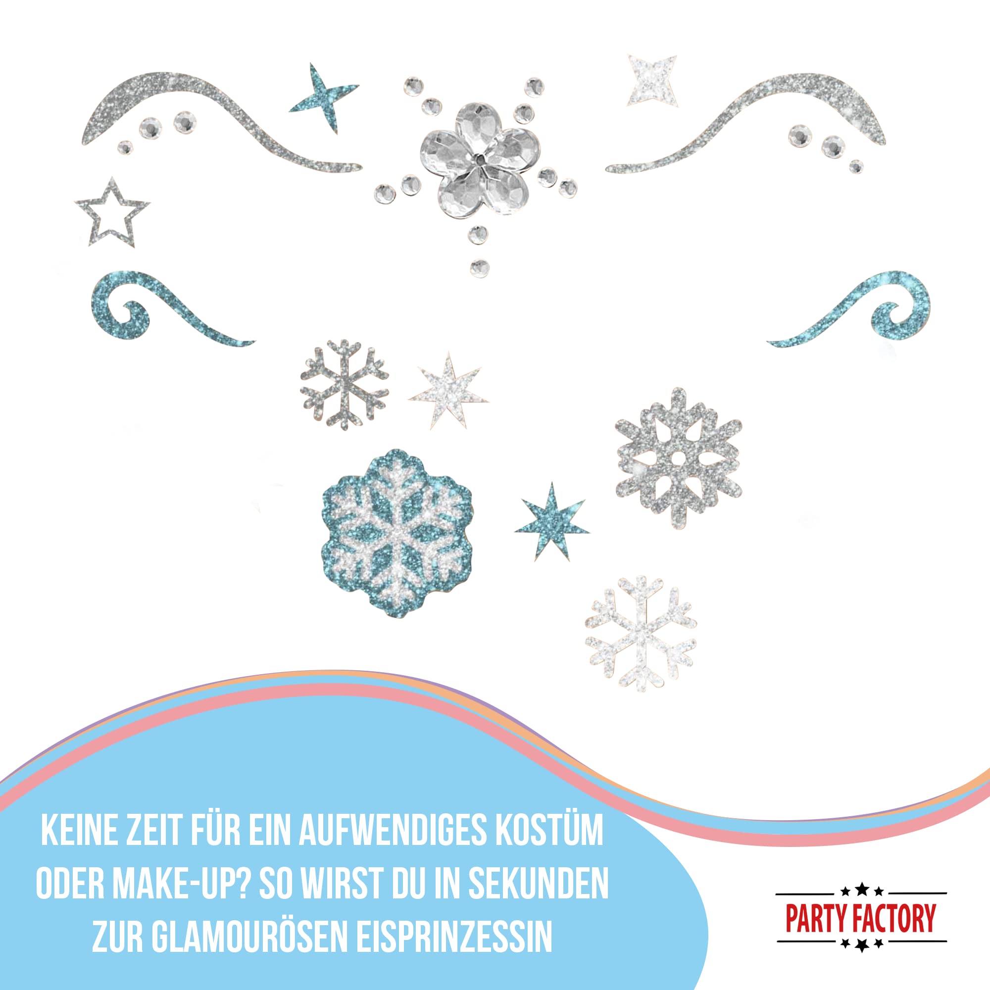 Glitter Face Tattoo - Ice Queen 3