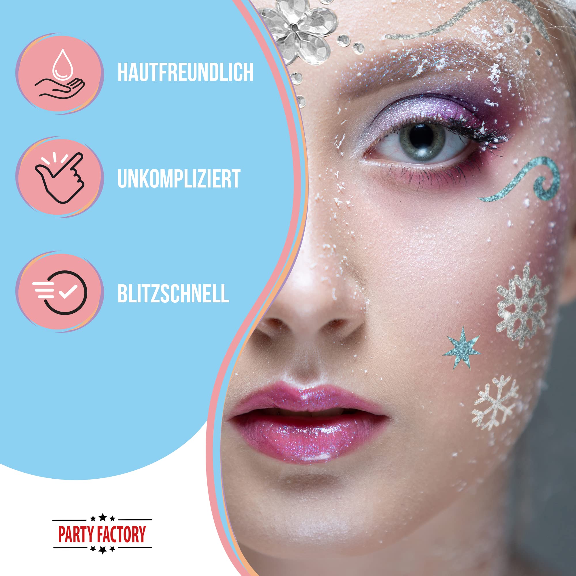 Glitter Face Tattoo - Ice Queen 4