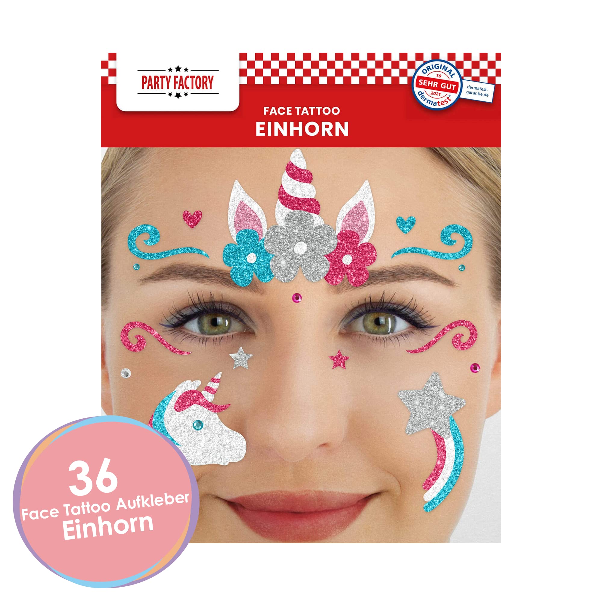 Glitter Face Tattoo - Unicorn 2