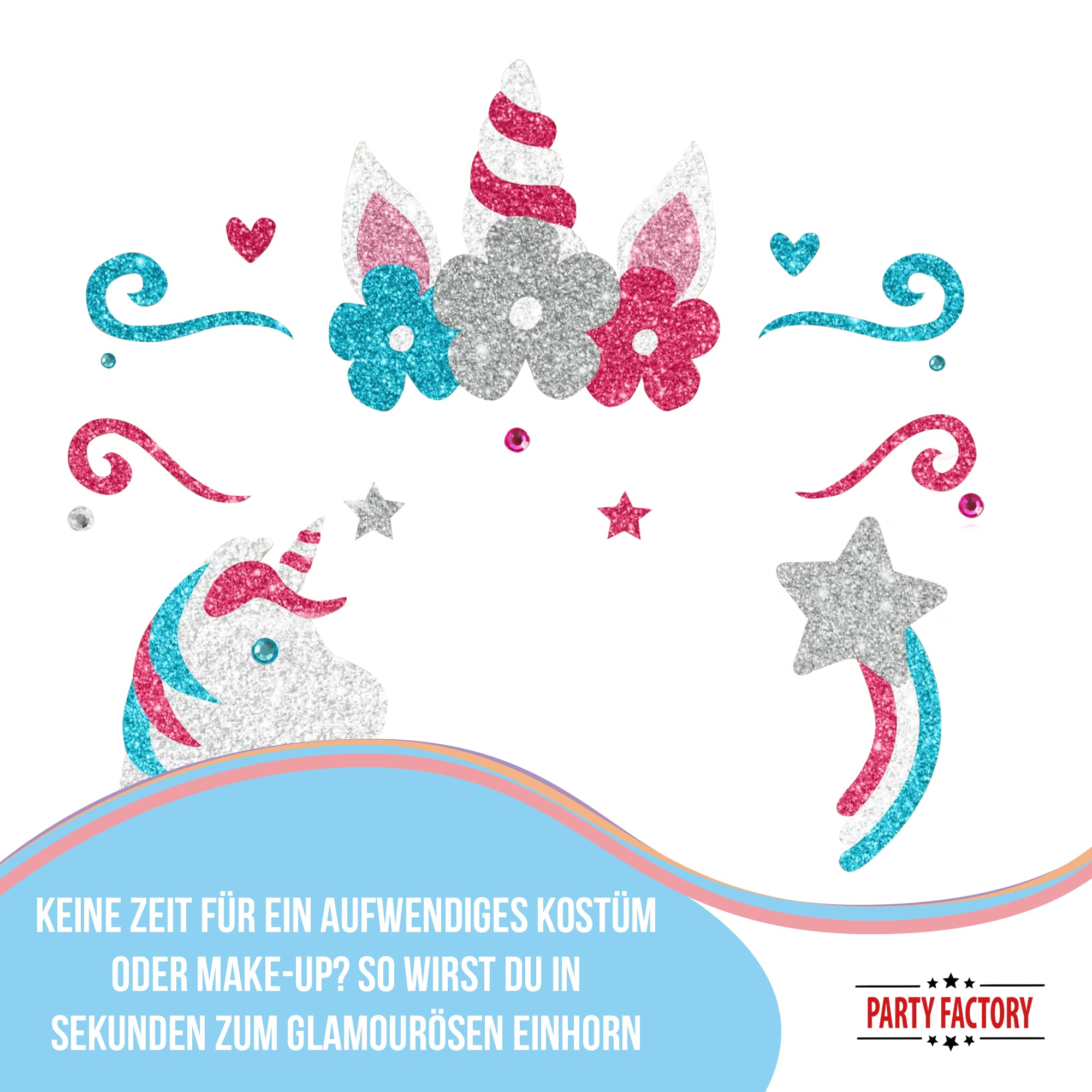Glitter Face Tattoo - Unicorn 3