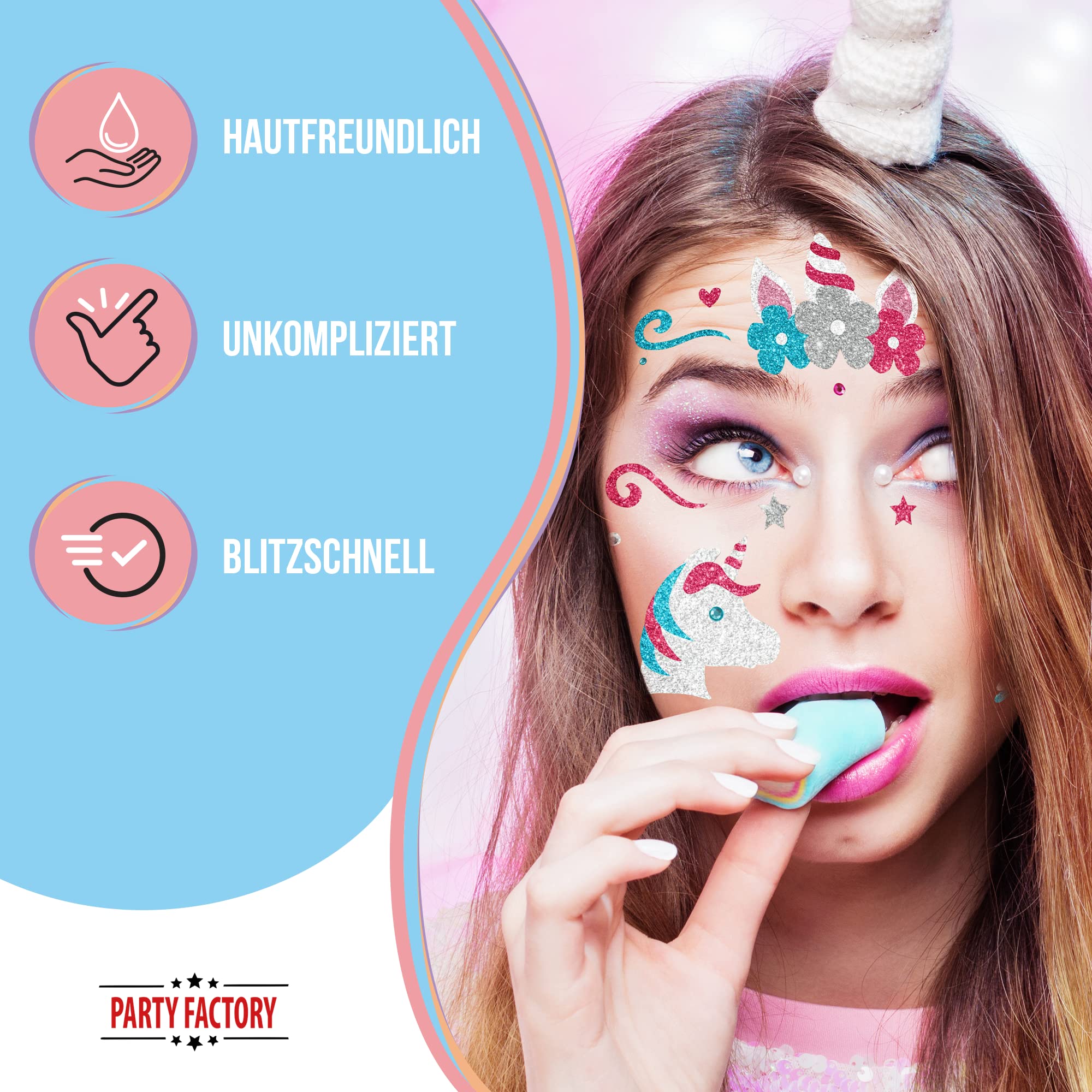 Glitter Face Tattoo - Unicorn 4