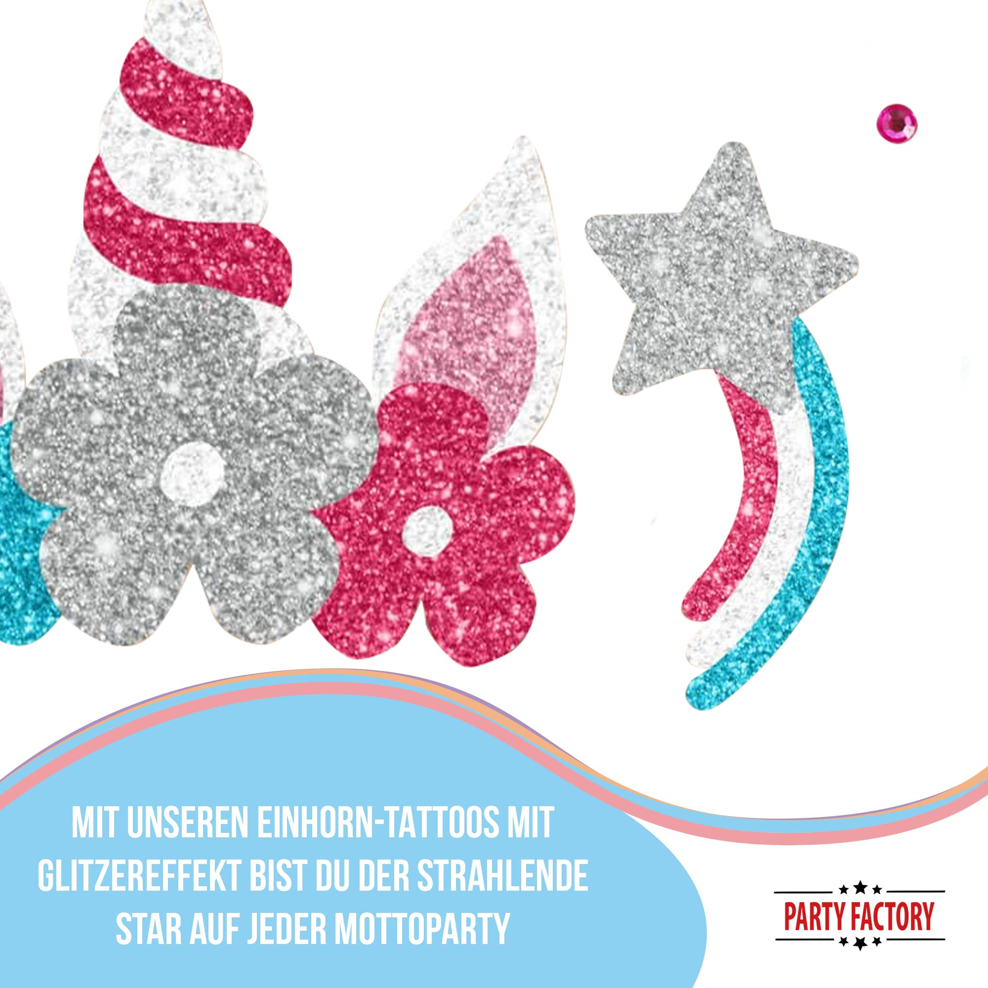 Glitter Face Tattoo - Unicorn 5