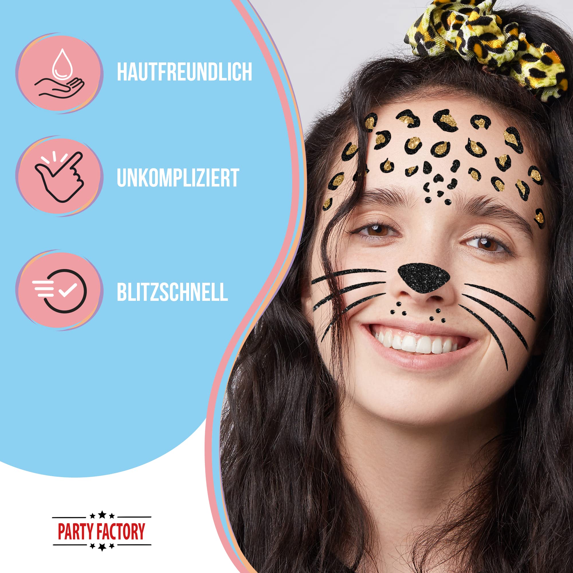 Glitter Face Tattoo - Leopard 4