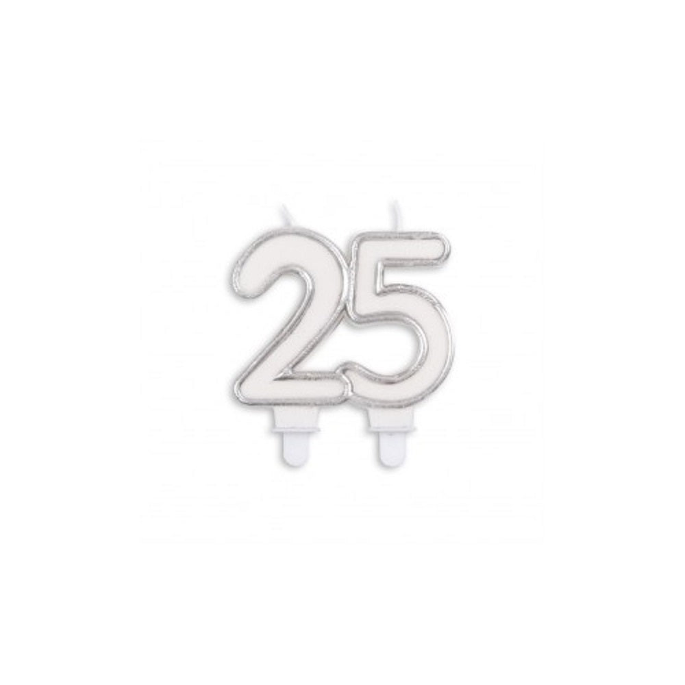 Geburtstags-Kerzen silber Rand Nr. 25 2