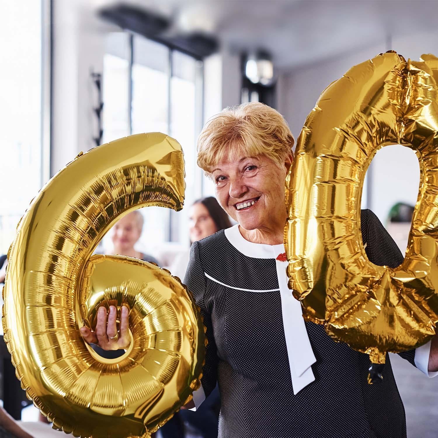 Foil balloons, number balloon in gold, 100 cm, numbers 0-9, shiny 5