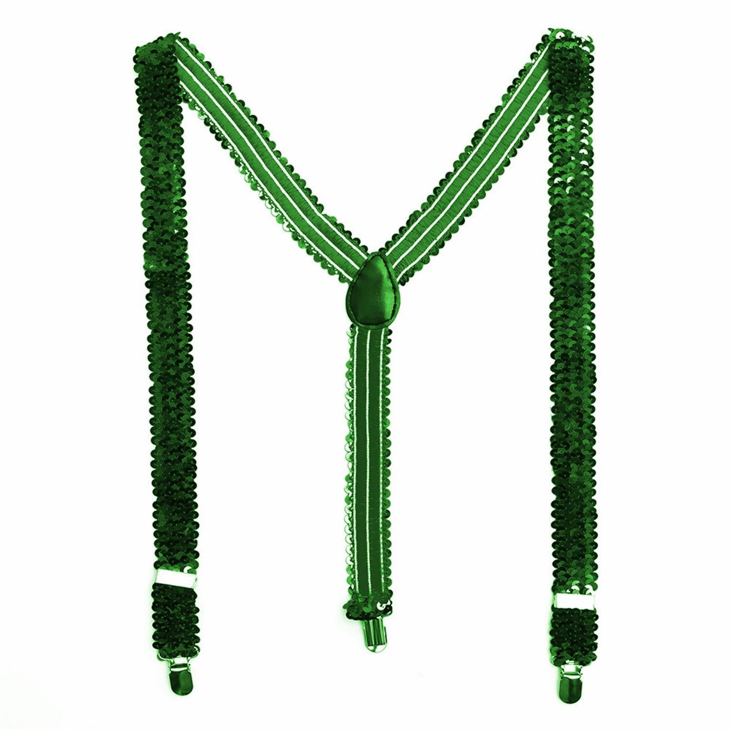 Sequin Suspenders for Women and Men in Y-Shape, slim, neon, or colorful clips 2