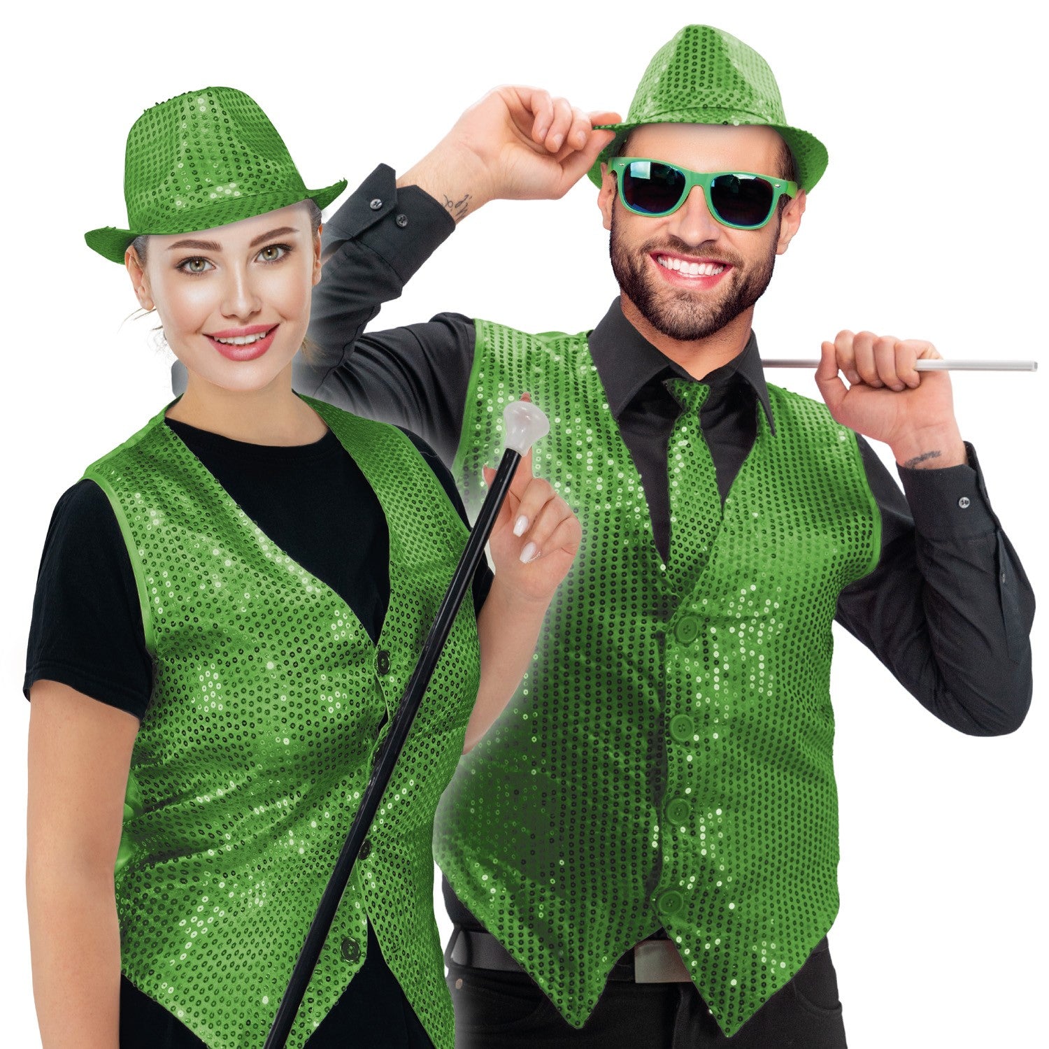 Sequined Vest unisex - Dark Green 6