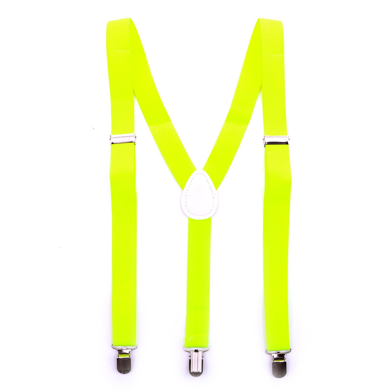 Suspenders Women Men Y-Shape Clips Slim Neon Colorful 15