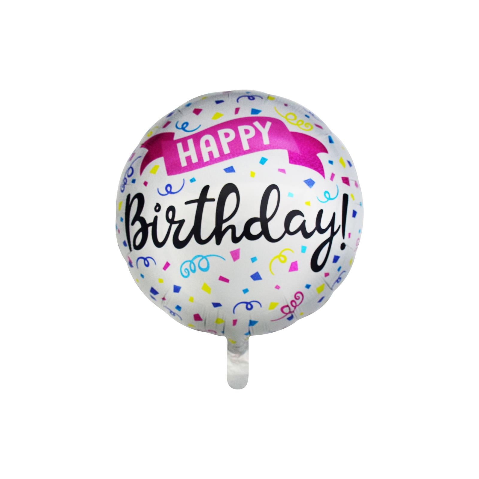 Folienballon Rund Happy Birthday Konfetti 45cm 8