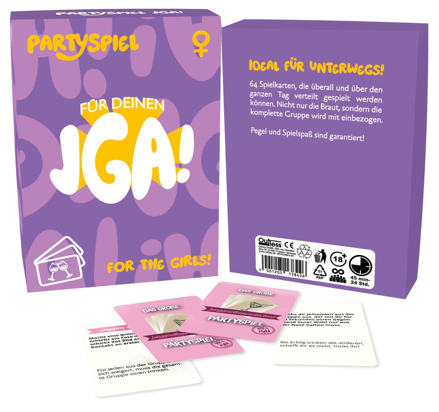 JGA-Spiel für Frauen Juggesellinnenabschied Kartenspiel für unbegrenzte Anzahl der Spieler 2