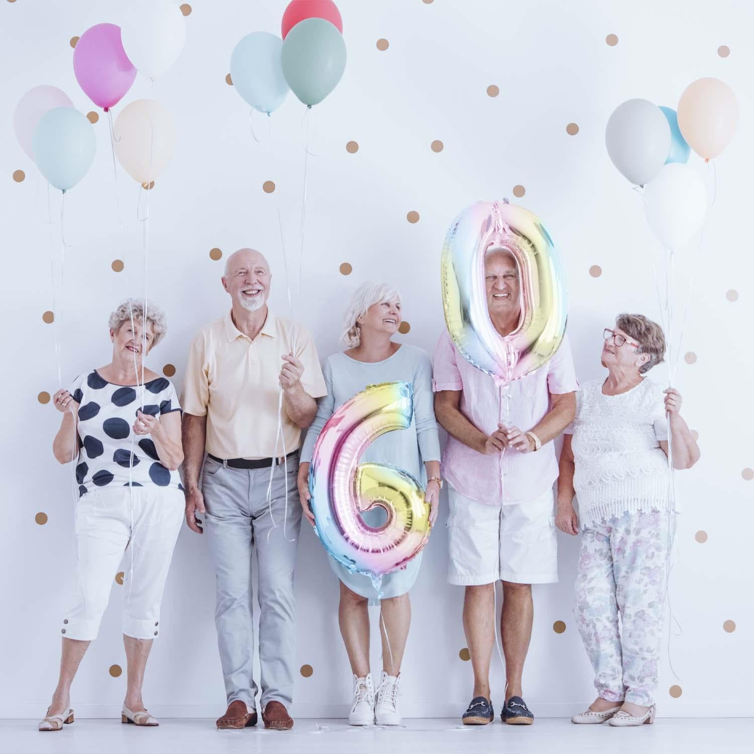 Foil balloons, number balloon, rainbow, 100 cm, numbers 0 to 9, shiny 5